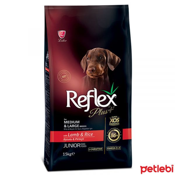 Reflex Plus Orta ve Büyük Irk Kuzu Etli Yavru Köpek Maması 15kg