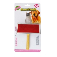 EuroGold Tahta Saplı Kedi ve Köpek Fırçası 11,5x13,5cm [L]