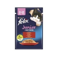 Felix Pouch Jöle İçinde Sığır Etli Yavru Kedi Konservesi 85gr