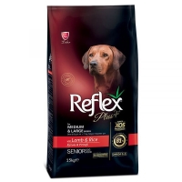 Reflex Plus Orta ve Büyük Irk +7 Yaş için Kuzu Etli Yaşlı Köpek Maması 15kg