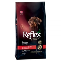 Reflex Plus Orta ve Büyük Irk Kuzu Etli Yavru Köpek Maması 15kg