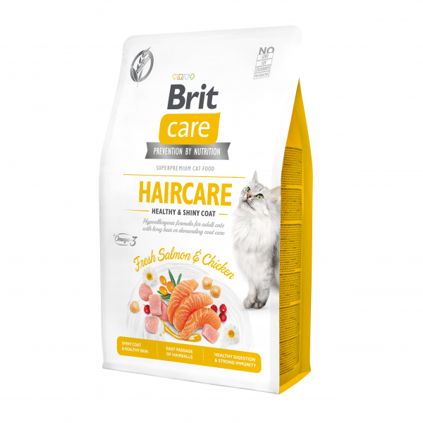 Brit Care Haircare Hypo Allergenic Deri Ve Tuy Sagligi Icin Tahilsiz Yetiskin Kedi Mamasi 2kg Satin Al Petlebi