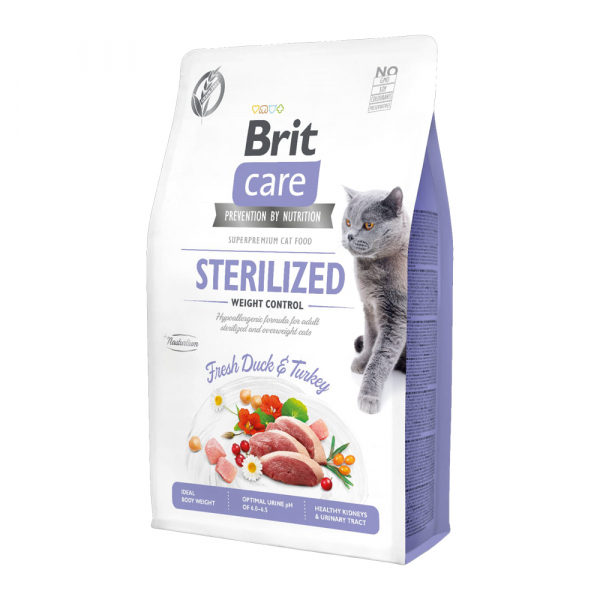 Brit Care Hypo Allergenic Kilo Kontrolu Icin Ordekli Tahilsiz Kisirlastirilmis Kedi Mamasi 2kg Satin Al Petlebi