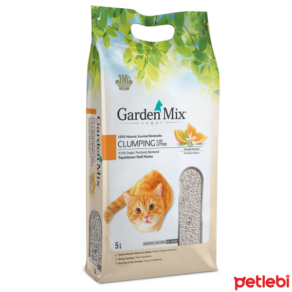 Gardenmix Bentonit Topaklanan İnce Taneli Portakal Kokulu Kedi Kumu 5lt