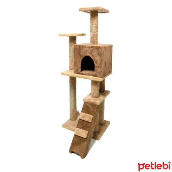 natura miss cat kedi tirmalama evi 55x45x130cm acik kahve satin al petlebi