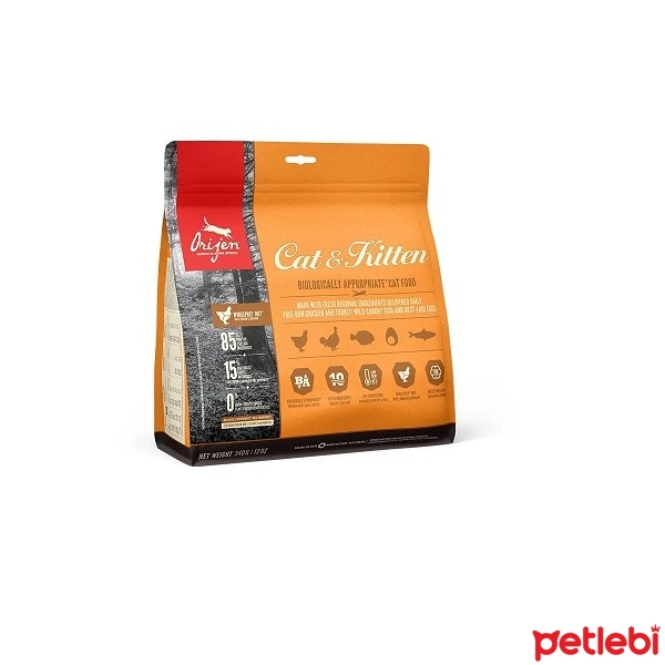Orijen Yavru Ve Yetiskin Tahilsiz Kedi Mamasi 340gr Satin Al Petlebi
