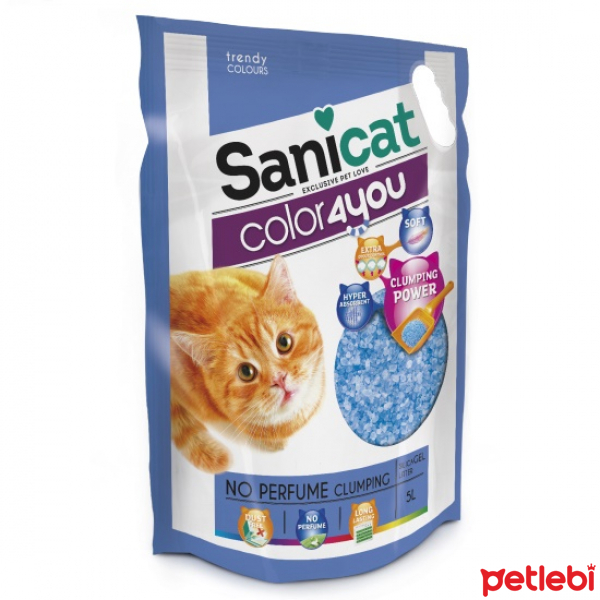 Sanicat Parfümsüz Topaklanan Silika Kedi Kumu 5lt Satın Al Petlebi