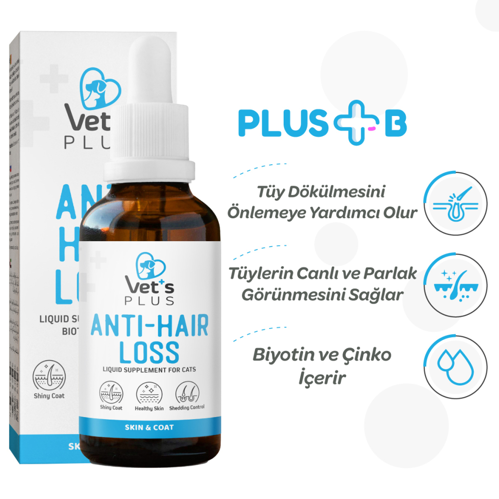 Vet's Plus Kedilere Özel Tüy Dökülmesi ve Tüy Yumağı Önleyici Paket