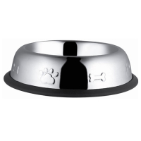 EuroDog Küçük Irk Köpekler için Oval Paslanmaz Çelik Mama ve Su Kabı 12cm/230ml