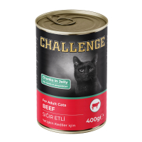 Challenge Jöle İçinde Sığır Etli Yetişkin Kedi Konservesi 400gr