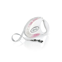 Flexi Glam Swarovski Otomatik İp Köpek Gezdirme Kayışı 5m (Beyaz) [M]