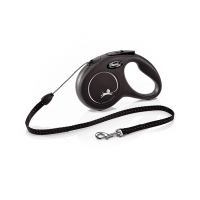 Flexi New Classic Otomatik İp Köpek Gezdirme Kayışı 5m (Siyah) [S]
