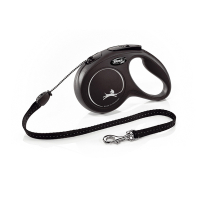 Flexi New Classic Otomatik İp Köpek Gezdirme Kayışı 5m (Siyah) [M]