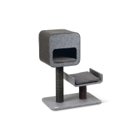 Karlie Tırmalama Tahtalı Kedi Evi 60x40x82cm (Gri)