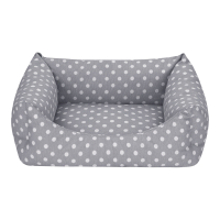 Pet Comfort Uniform Puantiyeli Kedi ve Köpek Yatağı 50x40cm (Gri) [S]