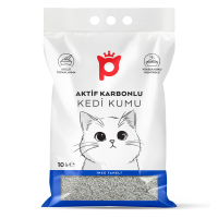 Petlebi Aktif Karbonlu Parfümsüz İnce Taneli Topaklanan Bentonit Kedi Kumu 10lt