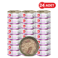 Petlebi Sos İçinde Tiftiklenmiş Taze Tavuk Etli ve Ton Balıklı Kedi Konservesi 70gr (24 Adet)