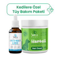 Vet's Plus Kedilere Özel Tüy Dökülmesi ve Tüy Yumağı Önleyici Paket